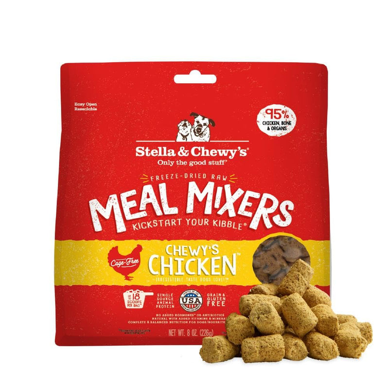 Stella & Chewy's Freeze Dried Raw Chewy’s Chicken Meal Mixers – Dog Food Topper for Small & Large Breeds – Grain Free, Protein Rich Recipe – 8 oz Bag