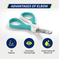 WePet Pet Nail Clippers U07.1, Professional Claw Trimmer, Bended Scissor Special for Cats, Kittens, Dogs, Puppies, Small Animals, White/Pine Green
