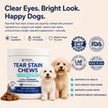 Tear Stain Chews for Dogs – Natural Tear Stain Remover & Eye Health Supplement with Cranberry, Lutein & Eyebright – Redu