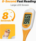 FDK 8-Second Dog & Cat Thermometer, Fast Digital Pet Rectal Thermometer with Large Backlight Screen, Fever Alarm Flexible Comfortable Soft Tip, Waterproof Veterinary Supply for Animals °C/°F