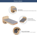 ESPETS Set of 3 Natural Wood Cat Wall Steps Floating Ladder Stairs
