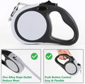 Dual Retractable Dog Leash for 2 Large Dogs (Up to 110 Lbs Each) - Double Headed 18.5 ft Extendable Pet Leash with Poop Bags, Non Slip Grip - One Button Break & Lock, 360 Tangle-Free (Gray, Large)