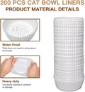 200 Pcs Bulk Disposable Cat Bowls Liner, Cat Food Bowls Liners, Small Paper Liners for Small Dogs Cats Dish Bowl