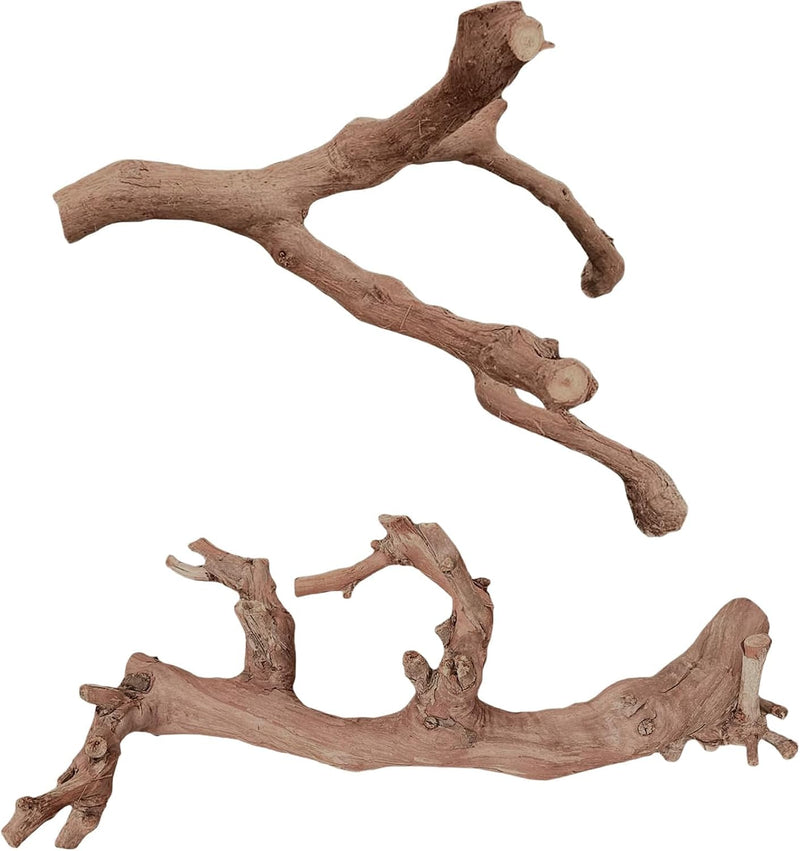 BNOSDM 2PCS Reptile Wood Branches Decor,Lizard Habitat Natural Wood Decoration,Snake Climbing Branch Accessories,Terrari