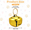 Xthrotsenk 2 Pcs Gold Large Dog Bells 1.18'' Dog Collar Loud Bells Cat Bell Collars Handmade Metal Puppy Hanging Ring Bell with Ring Pet Pendant Accessories for Dogs Cat Pet
