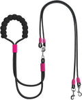 Double Dog Leash for Two Dogs,Dual Hands Free Dog Leashes,360 Swivel No Tangle Walking Leash,Soft Padded Handle,Adjustab