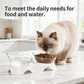 MILIFUN Cat Bowls, Cat Food Bowls Elevated Tilted, Anti Vomiting Kitty Bowl for Puppy and Bunny, Orthopedic for Indoor Cats.