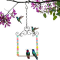 NESTURROW Hummingbird Swing & Perch for Outdoor – Rust-Resistant Metal Bird Perch with Colorful Beads, Easy Hanging Garden Accent Near Feeder, Bird Bath & Hummingbird House (1 PCS)