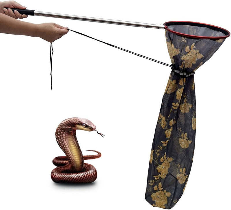 Snake Catcher Net, Rattlesnake Grabber Handling Tool Large Reptile Closure Net, Snake Traps Telescopic Pole Stick, Rattl