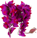 2 Pack Realistic Silk Hanging Plants for Reptile Terrarium, Non-Toxic Artificial Pink Decor, Safe Habitat for Bearded Dr