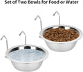Fri4Free 2PCS Kennel Water Bowl Hanging,Stainless Steel Puppy Bowls for Small Dog Cage,Kennel, Crate, Catio Accessories,Dog Crate Water Bowl Dish Feeder Food Holder No Spill(8oz/1cup)