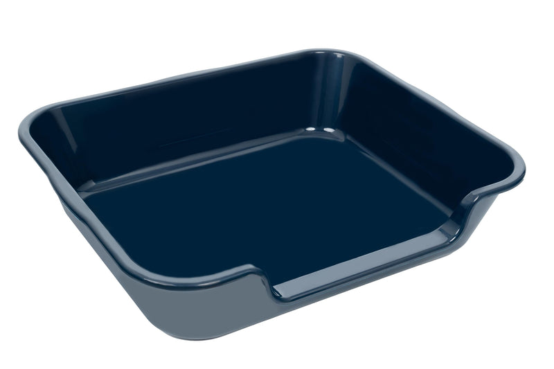 Blaucasa 1 Pack Extra Large Dog Litter Box Pan Tray (ABS Material), Low Entry Jumbo Senior Litter Boxes for Multiple Kitten Big Cats, Pet Safe Indoor Dog Potty (Dark Blue, 24