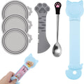 6Pcs Cat Food Can Covers Set, Cat Food Spoon & Can Opener, Cat Accessories