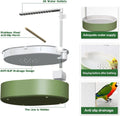POMFAEE Bird Bath, Parrot Bathtub, Automatic Parrot Shower Bath with Pump, Birds Shower Bathtub with Running Water, Large-Capacity Water Tank,Suitable for Many Kinds of Birds (Green)