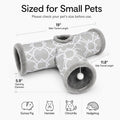 Plush Inside 3-Way Shape Small Animals Tube Tunnel with Interactive Ball for Guinea Pig, Hamster, Chinchilla, Hedgehog H