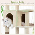Globlazer Extra Large Platform Cat Tree, 65in Tall Sturdy Cat Tree for Indoor Cats Large Adult, Big Cat Tower for Big Cats with 3 Enlarged Perches, 6 Scratching Posts, Cat Condo, Hammock, S65, Beige
