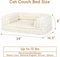 Cat Couch Bed for Indoor Cats,24 x 16.5 x 8 Inches, White