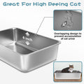 Stainless Steel Litter Box, 23.6“x15.7"x6" Deep Stainless Steel Cat Litter Box Extra Large, XL Metal Litterbox for Big C