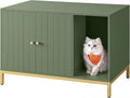 Feandrea Cat Litter Box Enclosure, with Scratching Mat, Tall Legs