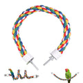 Colorful Bird Rope Perch Stand, Birdcage Swing Spiral Toys, Bird Climbing Standing Bungee Rope Perches Chew Toys Cage Accessories for Cockatiels Parrots Birds (15.7 inch /40 cm)