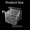 5.9 x 5.9 x 5.9 inch Acrylic Fish Breeding Box, Transparent Isolation Hatchery Incubator with Suction Cups for Guppy Shr