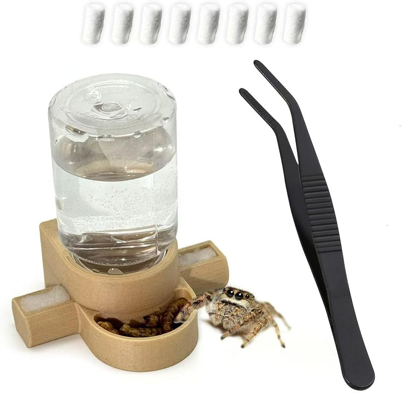 Jumping Spider Accessories, Jumping Spider Water Dispenser, Magnetic Hanging Feeder with Tweezers for Jumping Spiders, T