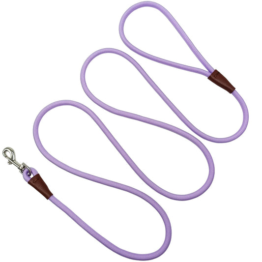 MayPaw Small Rope Dog Leash 6FT 8FT 10FT, 1/4-in Lightweight Pet Leash for Small Dogs/Puppy/Cats, Classic Colors Round Dog Lead(6ft*1/4",Purple)