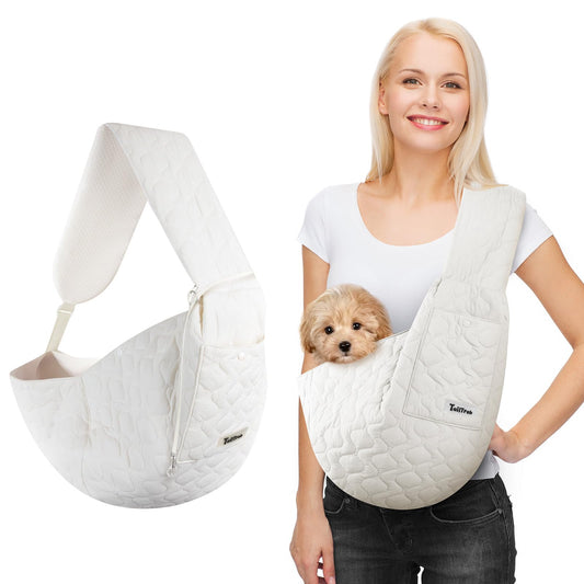 JourCraf Dog Sling for Small Dogs 7-13 lbs, Front Dog Sling Carrier, Padded Lightweight Pet Soft Carrier with Adjustable Strap, Travel Safety Harness Machine Washable for Small Cats Puppy Yorkie