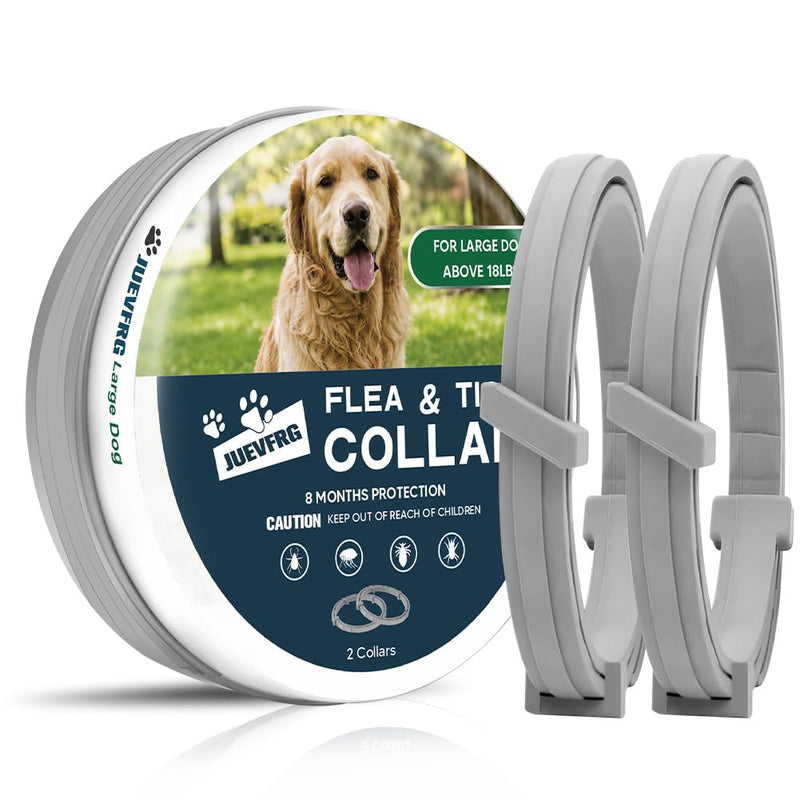 NJKPUYT Flea Collar for Dogs, Tick and Flea Collar for Dogs, Dog Tick Collar, Dog Flea Collars, Flea Collar for Large Dogs, Plant-Based Protection,Easy to Use,Lasts Up to 8 Months – 2 Pack