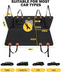 Back Seat Extender for Dogs, Waterproof Dog Car Seat Cover for Back Seat with Hard Bottom, Upgraded Material, Anti Scrat