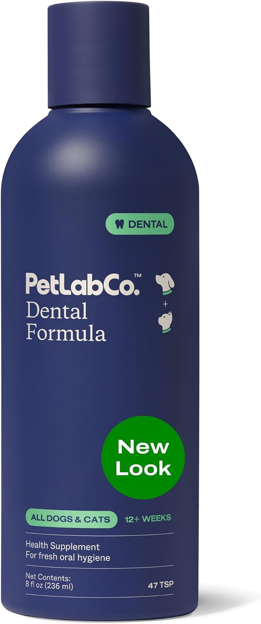 PetLab Co. Cat and Dog Dental Formula, Keep Dog Breath Fresh and Teeth Clean, Supports Gum Health - Water Additive Dental Care Targets Tartar, Pack of 2 - Packaging May Vary