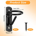 6 Pcs Metal Bucket Hooks for Horses - Heavy Duty Bucket Holder with Ring, Wall Mount Water Hangers for Stall, Barn, Farm