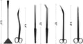 Aquascaping Tools 7 in 1 Kit Aquarium Plant Scissors Tools Set Curved & Waved Scissor Tweezers Spatula Stainless Steel A