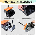 46" Pooper Scooper Swivel Bin & Rake for Large Small Dogs with Bag Attachment, Long Handle Poop Scooper with Lid for Yar