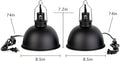 2 Pack Reptile Light Fixture, 8.5in Deep Dome Reptile Lamp Fixture, Optical Reflection Cover, Separate Switch & Hook, Te