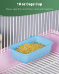 Pawfly Hanging Feeder, Food and Water Container, 6 Pcs Plastic Keepers for Cages Rabbit, Feeding Dishes Coop Cups for Pa