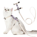 Sovarin Cat Harness and Leash Set - White Lightweight Soft Kitten Harness Escape Proof, Adjustable Travel Pet Harness for Walking，Easy Control Comfortable Outdoor (White, One Size Fits All)