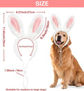 SIOTMERA Adjustable Dog Bunny Ears Headband, Fuzzy Pet Bunny Costume