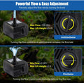 105 GPH Submersible Water Pump with 4.76ft Power Cord and 2 Nozzles 5W Ultra Quiet Mini Fountain Pump with 2.8ft High Li