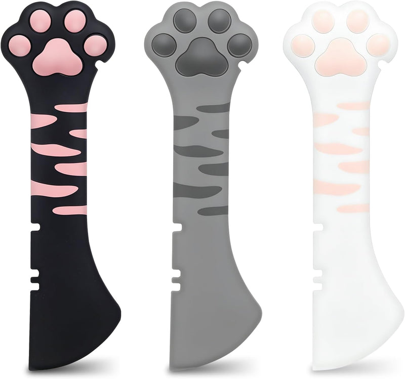 3PCS Cat Food Can Opener Set, Silicone Cat Can Opener & Food Spoon Spatula