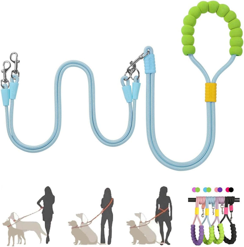 Hands Free Double Dog Leash for Two Dogs, No Tangle 360° Swivel Fit for Small and Medium Breeds, Adjustable Split Leads 