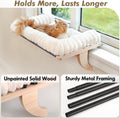 valigogo Cloud-Soft Cat Window Sill Perch with Zipper Designed Cushioned Bed, Supportive Cat Window Seat with Premium Solid Wood & Sturdy Metal Frame, Pet Hammock Bed for Large Cats (Large, White)