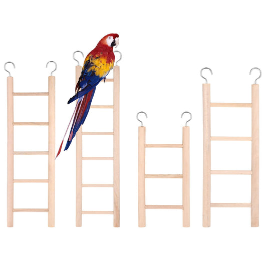 4 Pcs Wooden Bird Ladder Bird Toys for Parakeets Ladder Climbing Parakeet Toys Hanging Birds Ladders for Cage Cockatoo Toy for Parrots, Cockatoo, Lovebirds