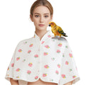 ZYPHOLIE Reusable Parrot Diaper & Shoulder Protector - Poop Catcher Cloak for Cockatiels, Conures, Parakeets, Lovebirds, Small Macaws - Parrot Toys (White - Strawberry Pattern, Large)