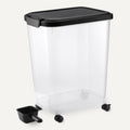 Amazon Basics Pet Food Storage Container with Wheels, BPA-Free, Detachable Scoop, 30lbs Capacity, Reliable Seal
