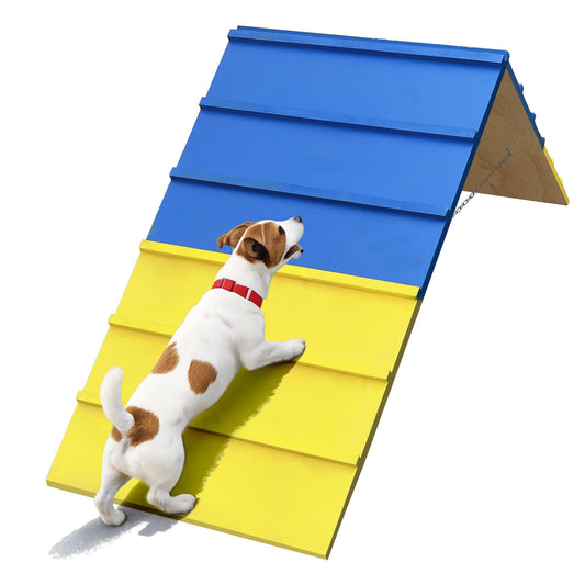 koretech Dog Agility A Frame for Large Dogs, 82” x 23” Dog Agility Course Backyard Set, Dog Agility Equipment Outdoor for Jumping Climbing