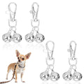 JJUNW 4 Pcs Mini Dog Collar Bells, Cat Bell, Silver Pet Pendant Accessories for Training, Loud Charms for Dogs and Cats