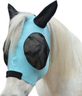 Stretchy Horse Fly Mask with Ears, Large Eye Space Paleblue Cob