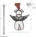ZUAJITER Stained Glass Window Hanging Angel Dog Memorial Gifts for Loss of Dog Sympathy Gift Suncatcher, Passing Away Remembrance Memory Ornaments for Dog Lovers, Pet Bereavement Rainbow Wings