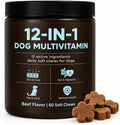 12-in-1 Dog Multivitamin Soft Chews, Daily Multivitamin for Dogs, Skin & Coat, Gut, Hip & Joint & Immune Support, Beef F